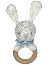 Load image into Gallery viewer, Bunny Crochet Woodring Rattle
