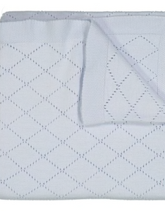 Blue Diamond Pointelle Knit Blanket