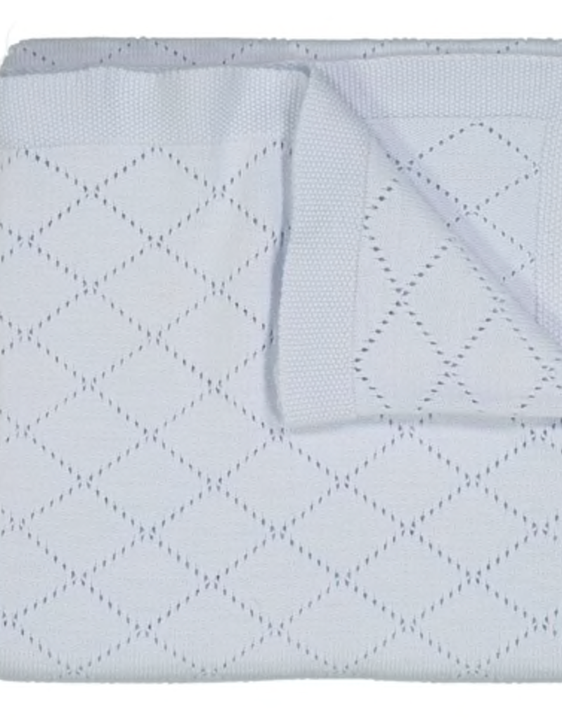 Blue Diamond Pointelle Knit Blanket