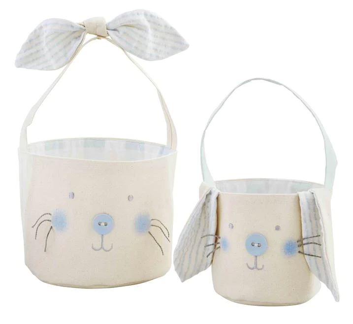 Blue Bunny Canvas Basket