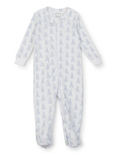 Load image into Gallery viewer, Blue Bunny Tails Parker Zipper Pajamas
