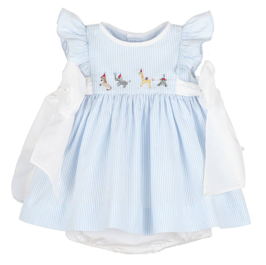 Blue Party Animals Dress With Bows