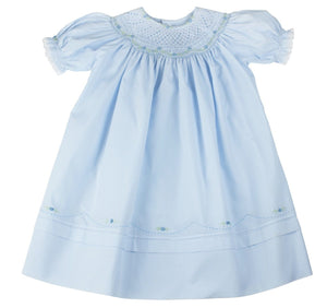 Blue Rosette Bishop Dress