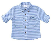 Load image into Gallery viewer, Blue Light Striped Fishing Shirt
