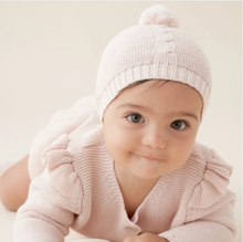 Load image into Gallery viewer, Blush Garter Knit Pom Pom Hat

