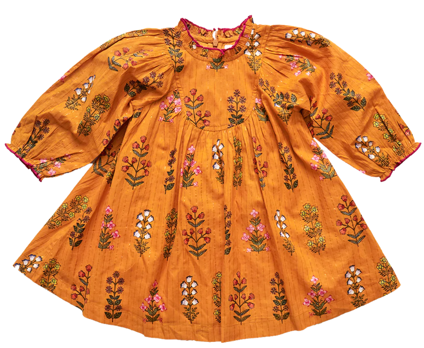 Brayden Dress - Inca Gold Flower Field