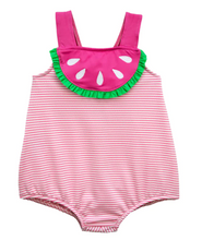 Load image into Gallery viewer, Seersucker Bubble Swimsuit With Watermelon
