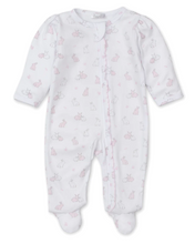Load image into Gallery viewer, Bunny Burrows Print Footie With Zipper - Pink

