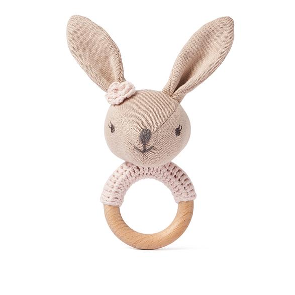 Bunny Knit Ring Rattle