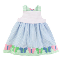 Load image into Gallery viewer, Seersucker Butterflies Dress
