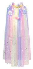 Load image into Gallery viewer, Unicorn Princess Rainbow Tulle Party Cape
