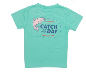 Catch Of The Day Short Sleeve Performance Tee Shirt - Soft Green