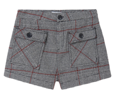 Black Check Shorts