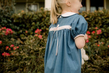 Load image into Gallery viewer, Chambray Dress With Eyelet And Ribbon Trim
