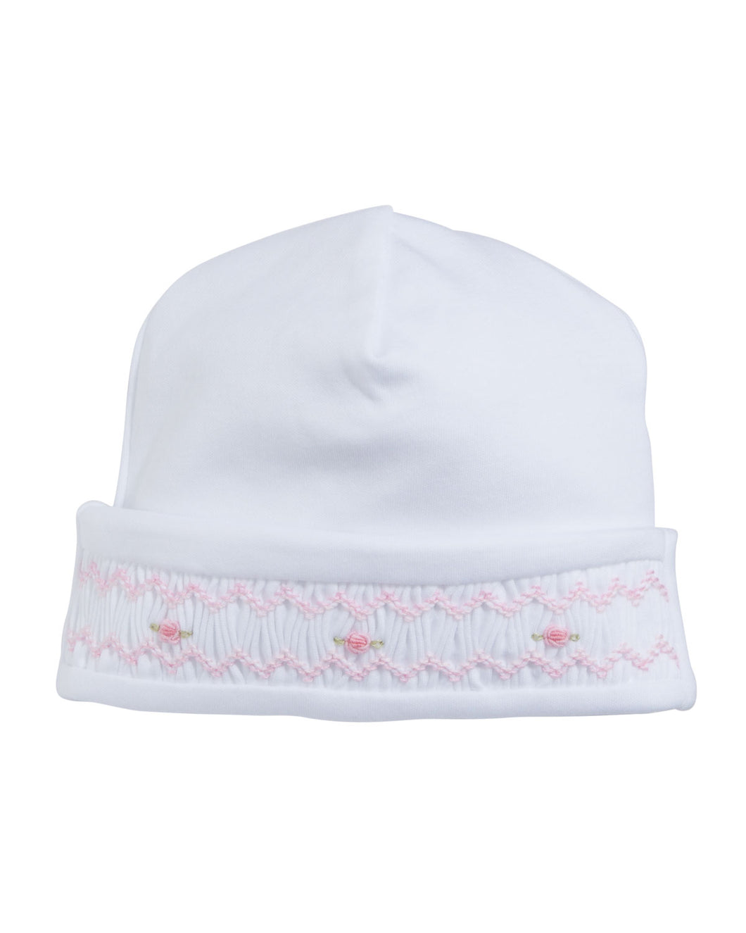 CLB Summer Bishop Smocked Hat - White with Pink