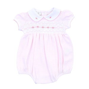 Maddy And Michael's Classics Smocked Collared Pink Bubble