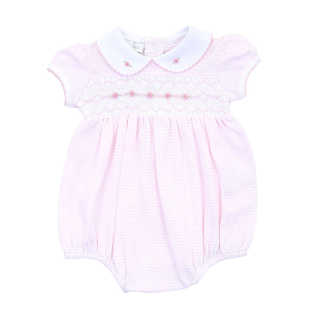 Maddy And Michael's Classics Smocked Collared Pink Bubble