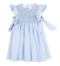 Load image into Gallery viewer, Cornflower Blue Butterfly Sleeves Organic Lewisia Dress
