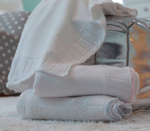 Load image into Gallery viewer, Cotton Jersey Blanket With Pointelle Border

