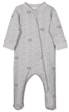 Load image into Gallery viewer, Curly Sheep On Grey Zipper Footie
