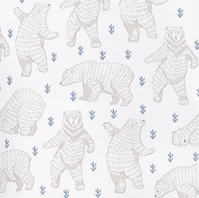 Load image into Gallery viewer, Dancing Bears On White Zipper Footie
