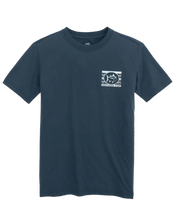 Load image into Gallery viewer, Aged Denim Distressed Waves Short Sleeve Tee
