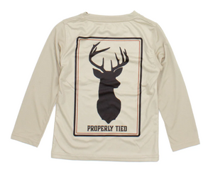 Deer Mount Long Sleeve Performance Tee - Sand