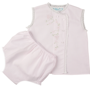 Pink Floral Lace Diaper Set