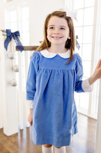 Load image into Gallery viewer, Patsy's Dinner Party Dress - Barbados Blue Velveteen

