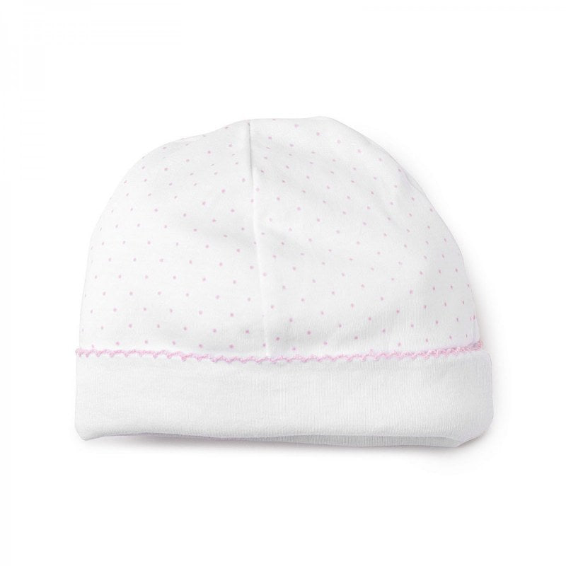 New Dots Hat - White With Pink
