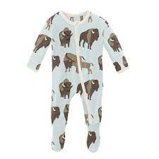 Fresh Air Bison Footie with Zipper