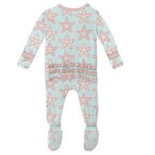 Load image into Gallery viewer, Fresh Air Fancy Starfish Muffin Ruffle Footie With Zipper
