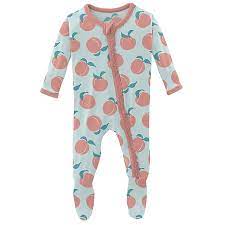 Fresh Air Peaches Muffin Ruffle Footie With Zipper