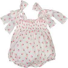 Pink Patch Bows Romper