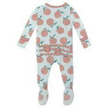Load image into Gallery viewer, Fresh Air Peaches Muffin Ruffle Footie With Snaps - Preemie
