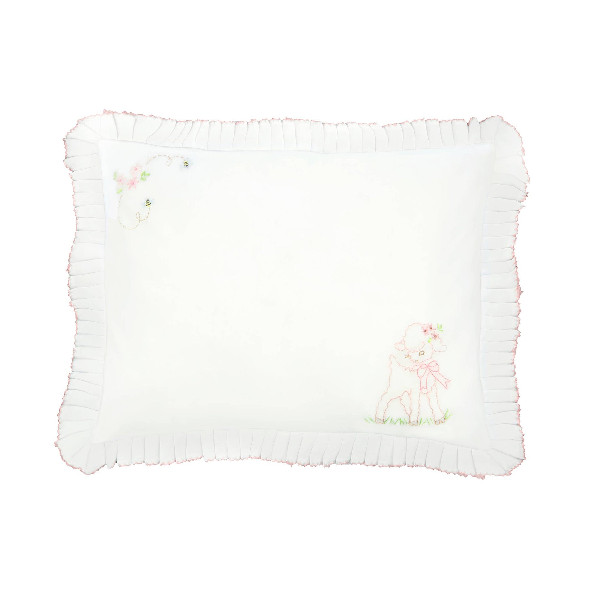 Lamb And Bee Pillow Sham With Insert - Thumbnail 2