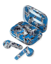 Load image into Gallery viewer, Blue Tie Dye Compact Ear Buds
