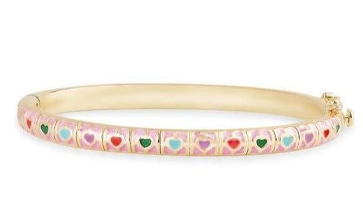 Heart Tiles Bangle - Pink