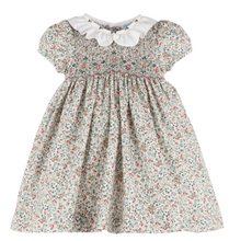 Load image into Gallery viewer, Emerald Floral Smocked Dress
