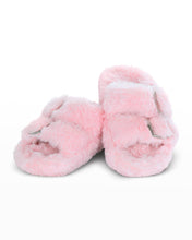 Load image into Gallery viewer, Pink Furry Buckle Strap Slippers
