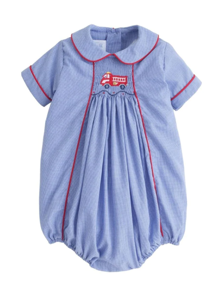 Fire truck smocked dress deals