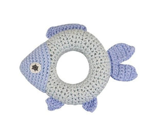 Blue Fish Bamboo 5" Ring Rattle