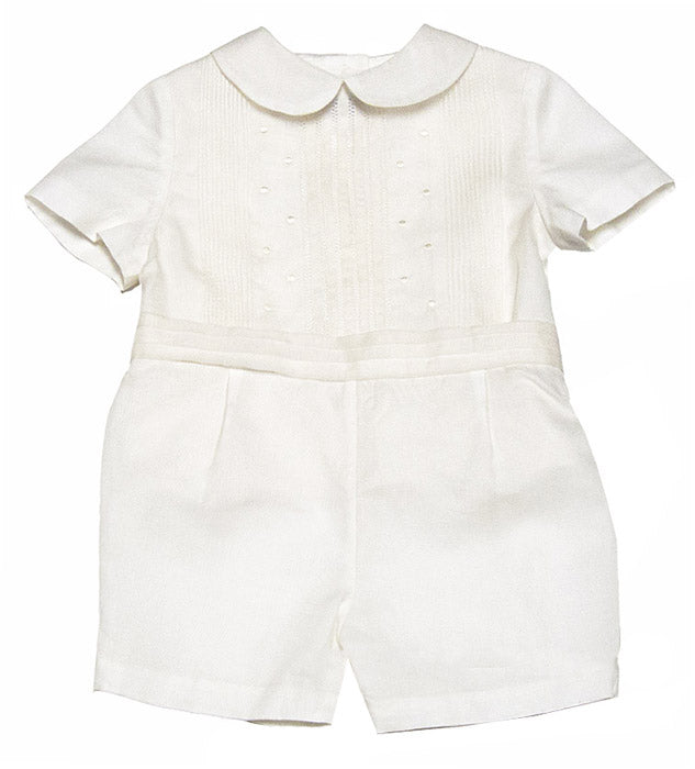 Ecru Organza Boys Short Set