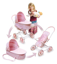 Load image into Gallery viewer, 3 In 1 Doll Pram/Carrier/Stroller - Pink Gingham
