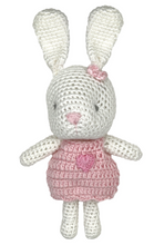 Load image into Gallery viewer, Bunny Bamboo Crochet Rattle 5"
