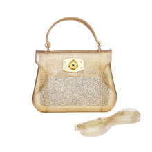 Load image into Gallery viewer, Glitter Jelly Bag With Gold Closure
