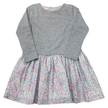 Load image into Gallery viewer, Nora Sweater Dress - Grey Knit With Chickering Floral Bottom
