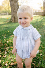 Load image into Gallery viewer, Graham Bubble - Silver Windowpane With Blue Smocking
