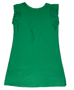 Green Flutter Sleeve A-Line Dress