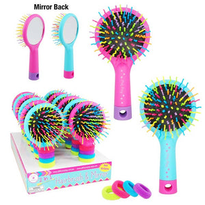 Hairbrush With Scrunchies - Assorted Colors